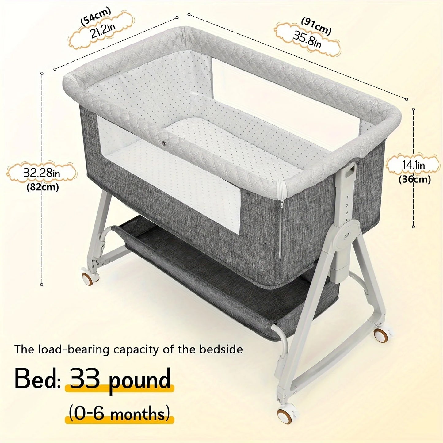 Baby Bassinet with Wheels