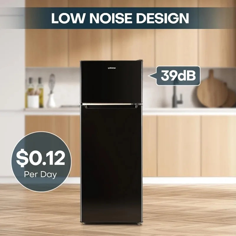 Refrigerator with Freezer a Double Door Fridge and Adjustable Thermostat