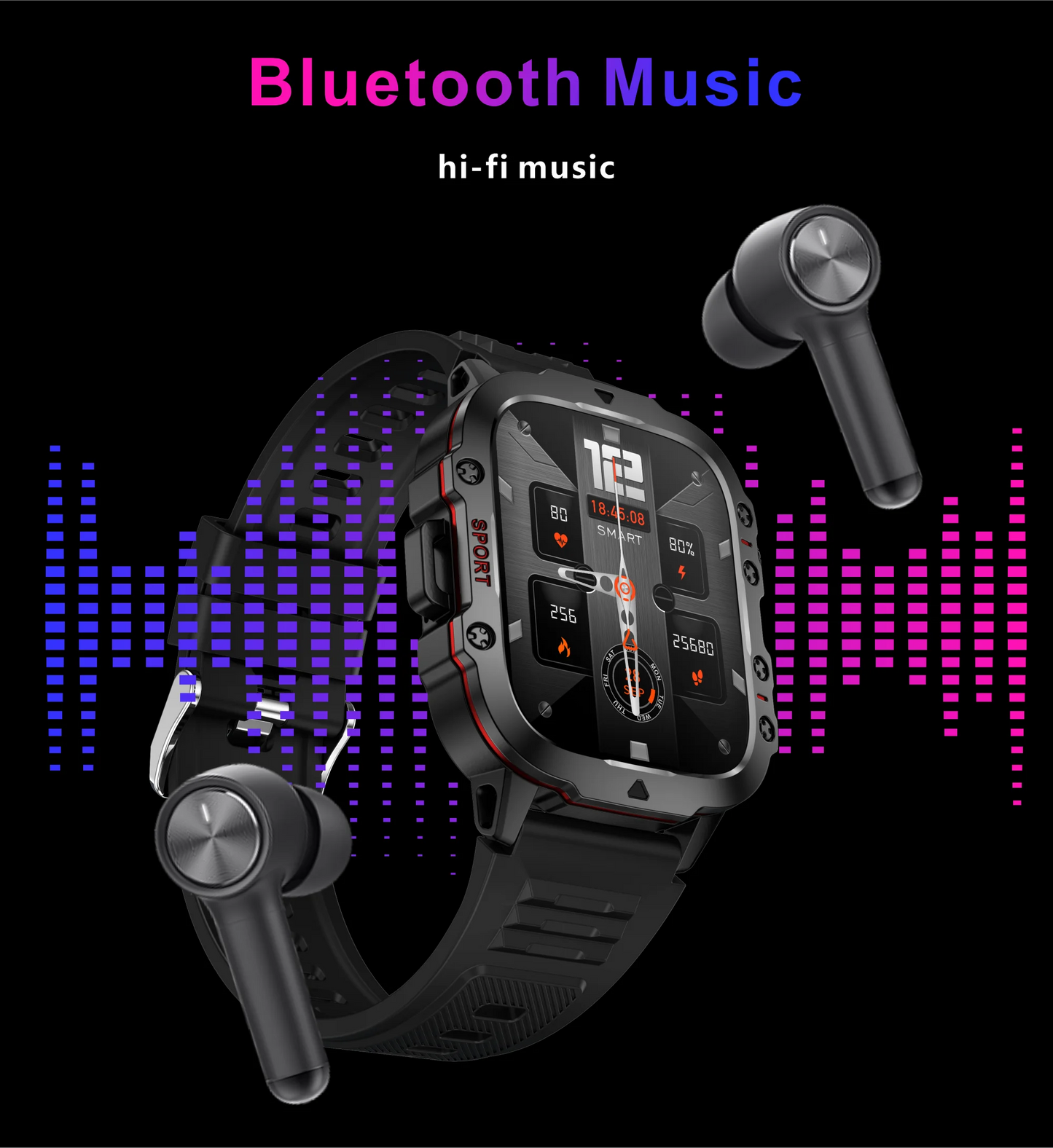 New For Xiaomi Military Smart Watch Outdoor Sports Fitness Tracker