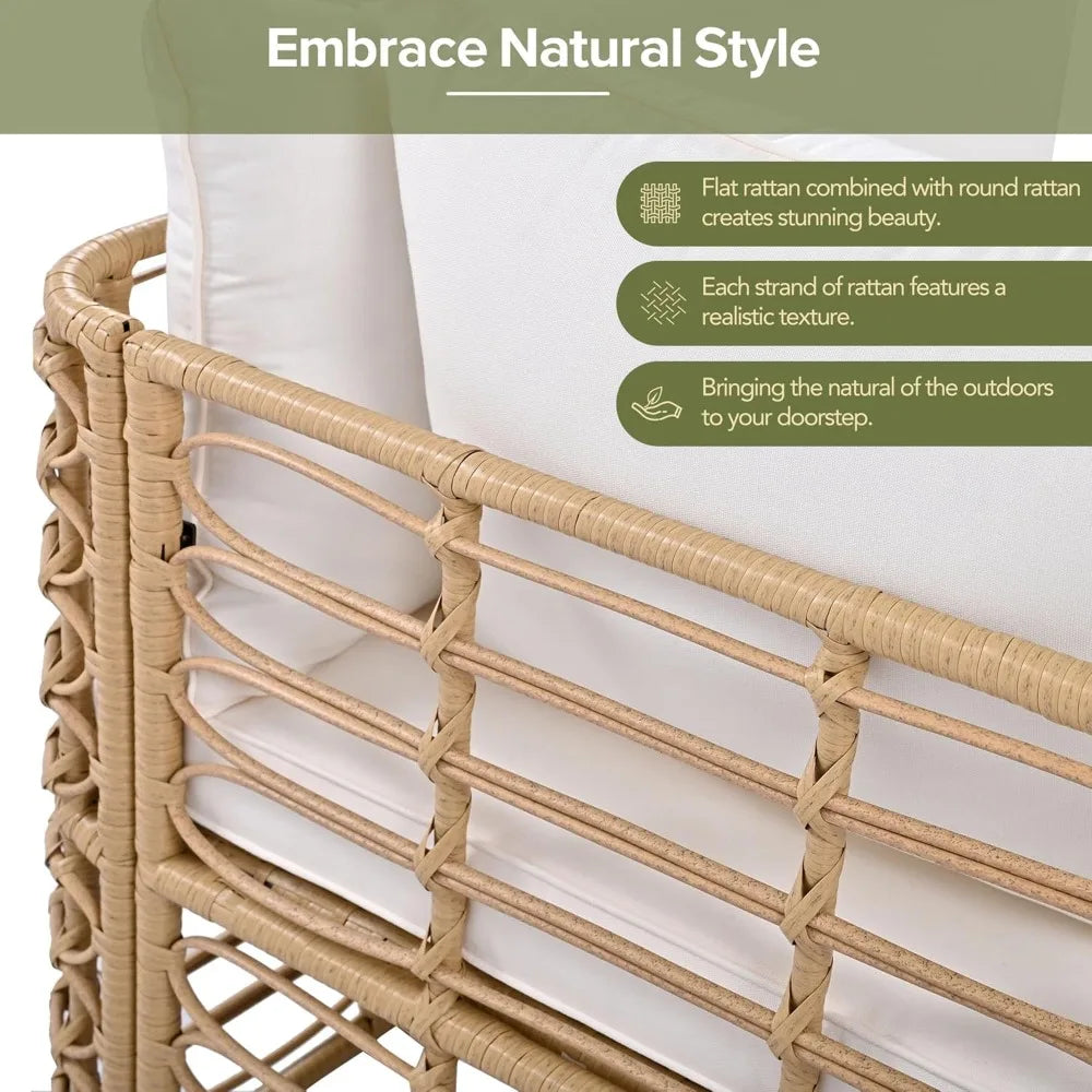 Outdoor Sectional Sofa PE Rattan Wicker
