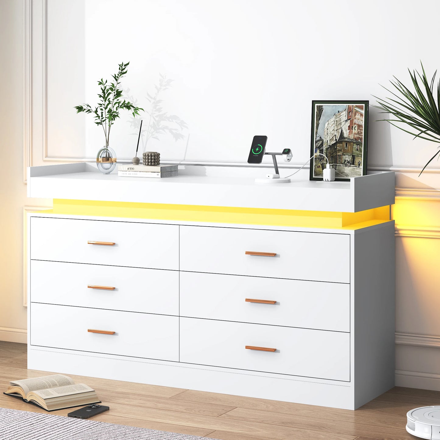 Modern Chest Drawers with LED Light for the Bedroom