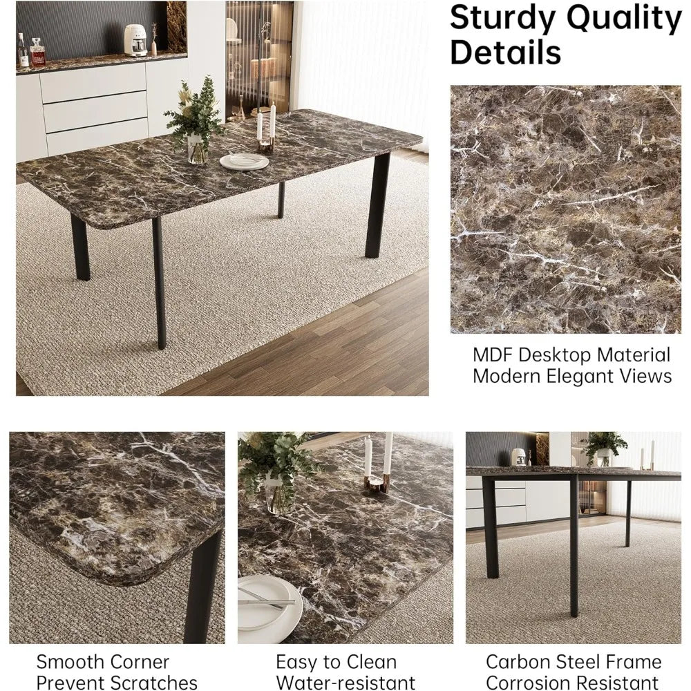 Extendable Dining Table with Upholstered Chairs
