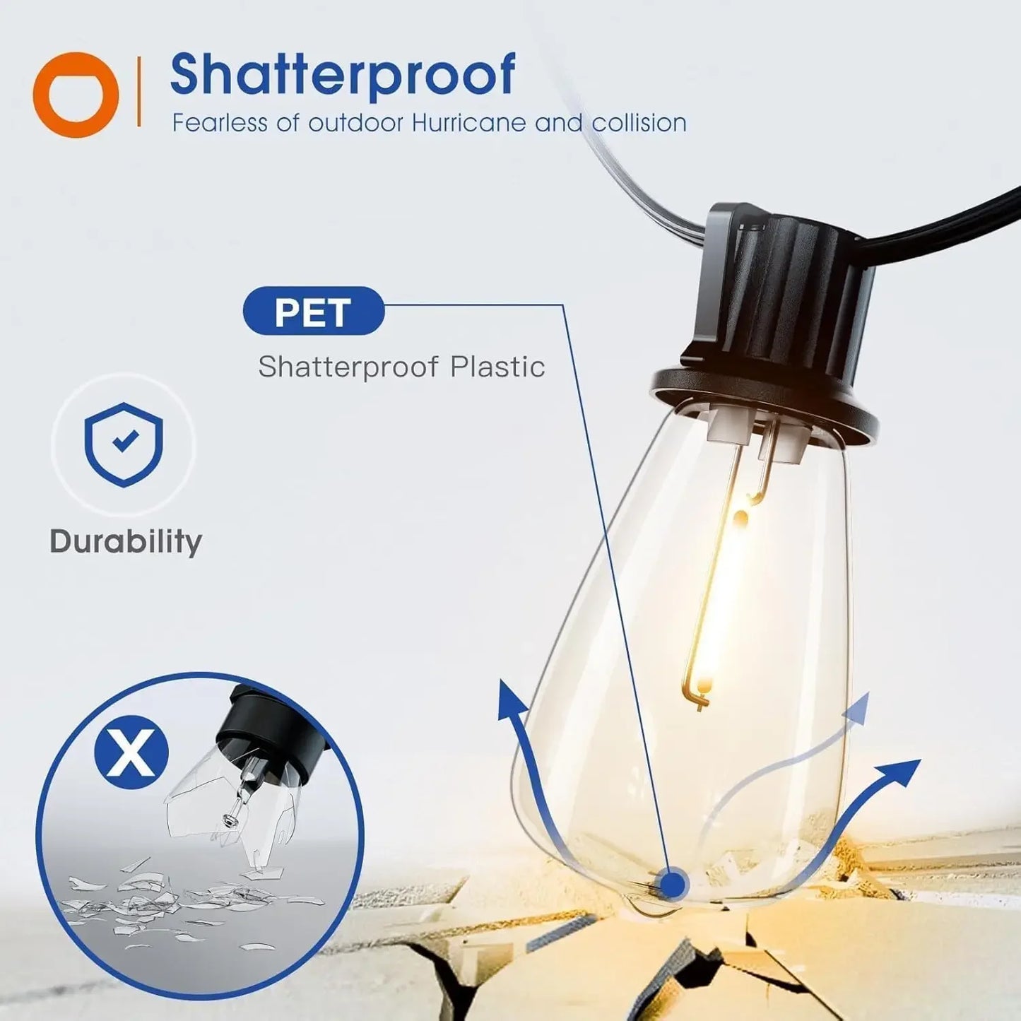 Patio String Lights Waterproof