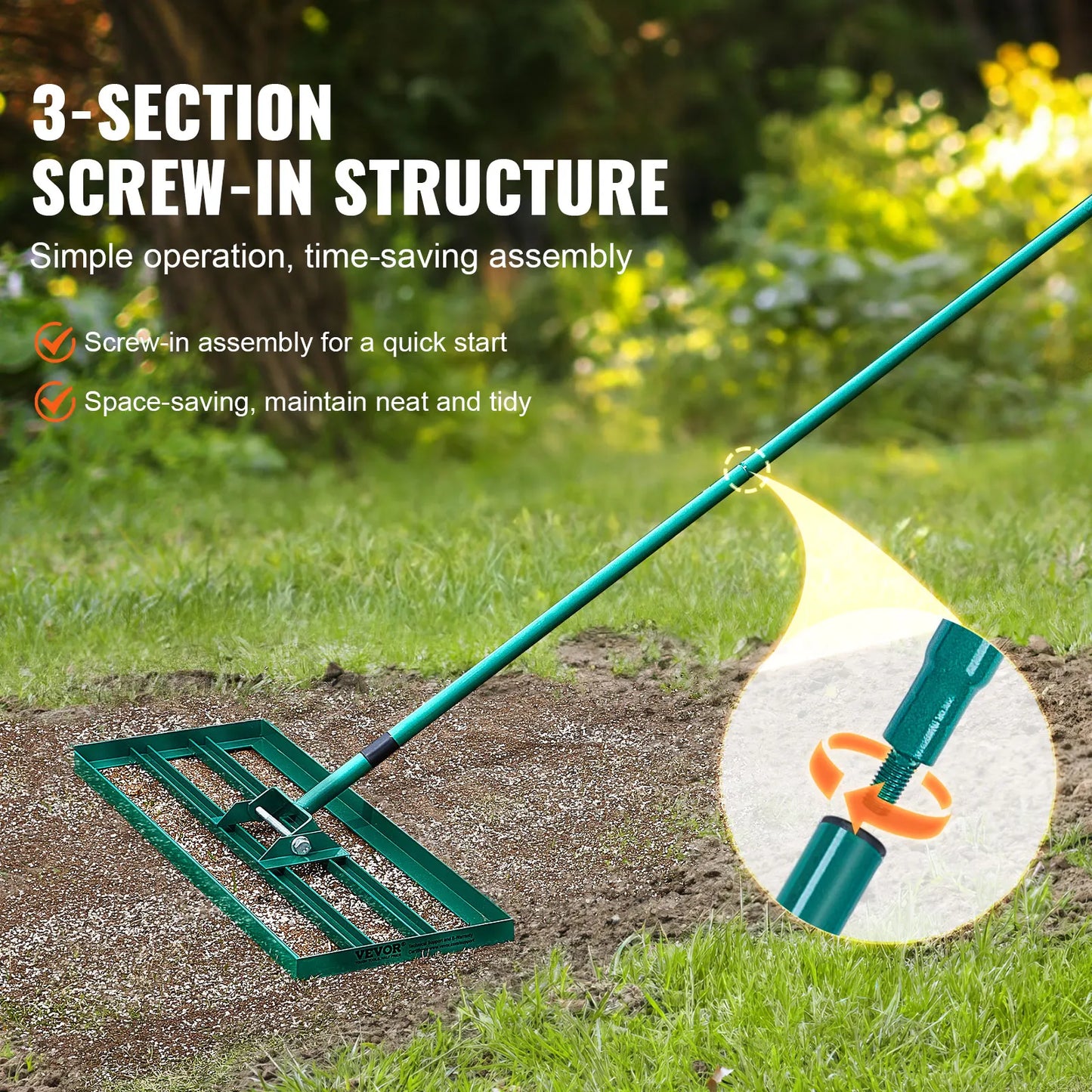 Heavy-duty Lawn Leveling Rake
