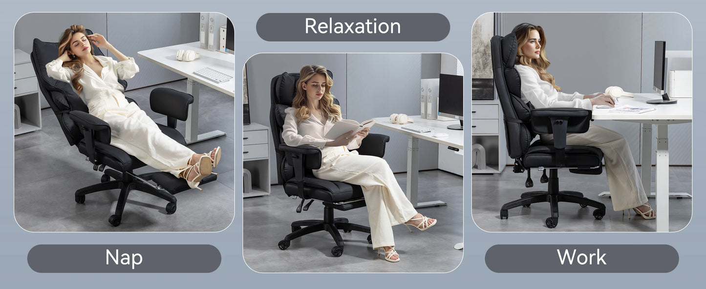 Office Chair with Pocket Spring Cushion and Lumbar Support