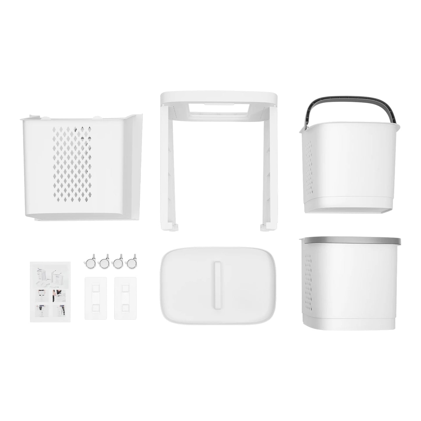 2-Layer Laundry Basket with 4 Universal Wheels Multifunctional