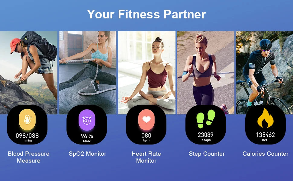 Fitness Watch Heart Rate Monitor/Pedometer/Sleep Monitor.