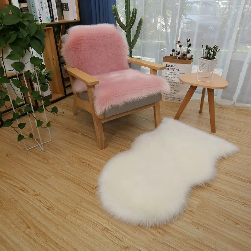 Faux Fluffy Shaggy Rugs Artificial Sheepskin Long Hair Carpet Floor Wool Fluffy Mat