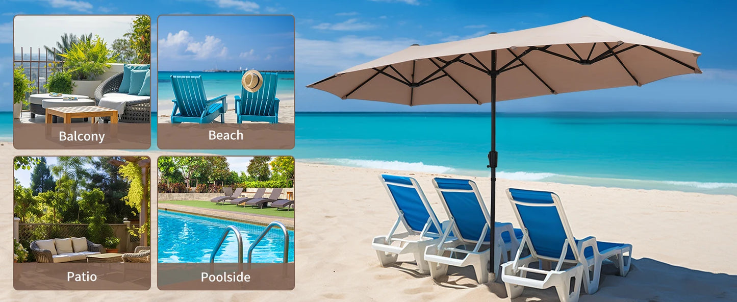 Outdoor Double-Sided Extra Large Table Umbrella