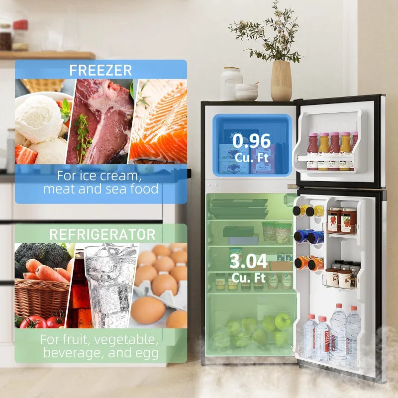 Mini Fridge with Freezer with Double Door