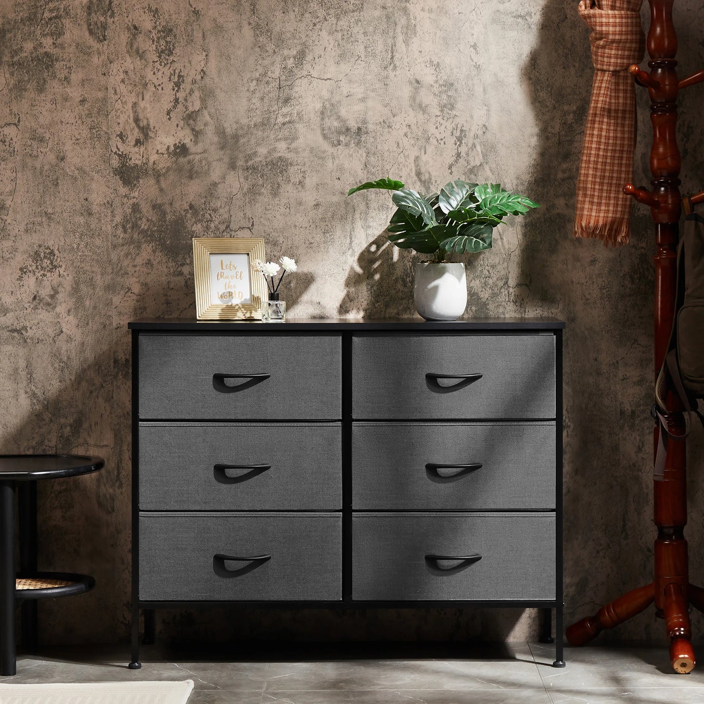 Bedroom Fabric Drawers Nightstand