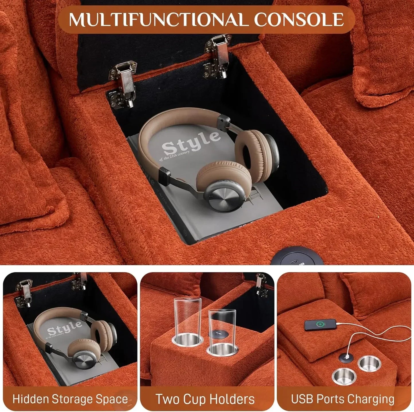 Modern Upholstered Large Modular Sofa