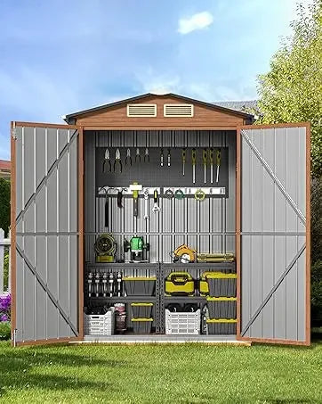 Lockable Metal Garden Shed with Window