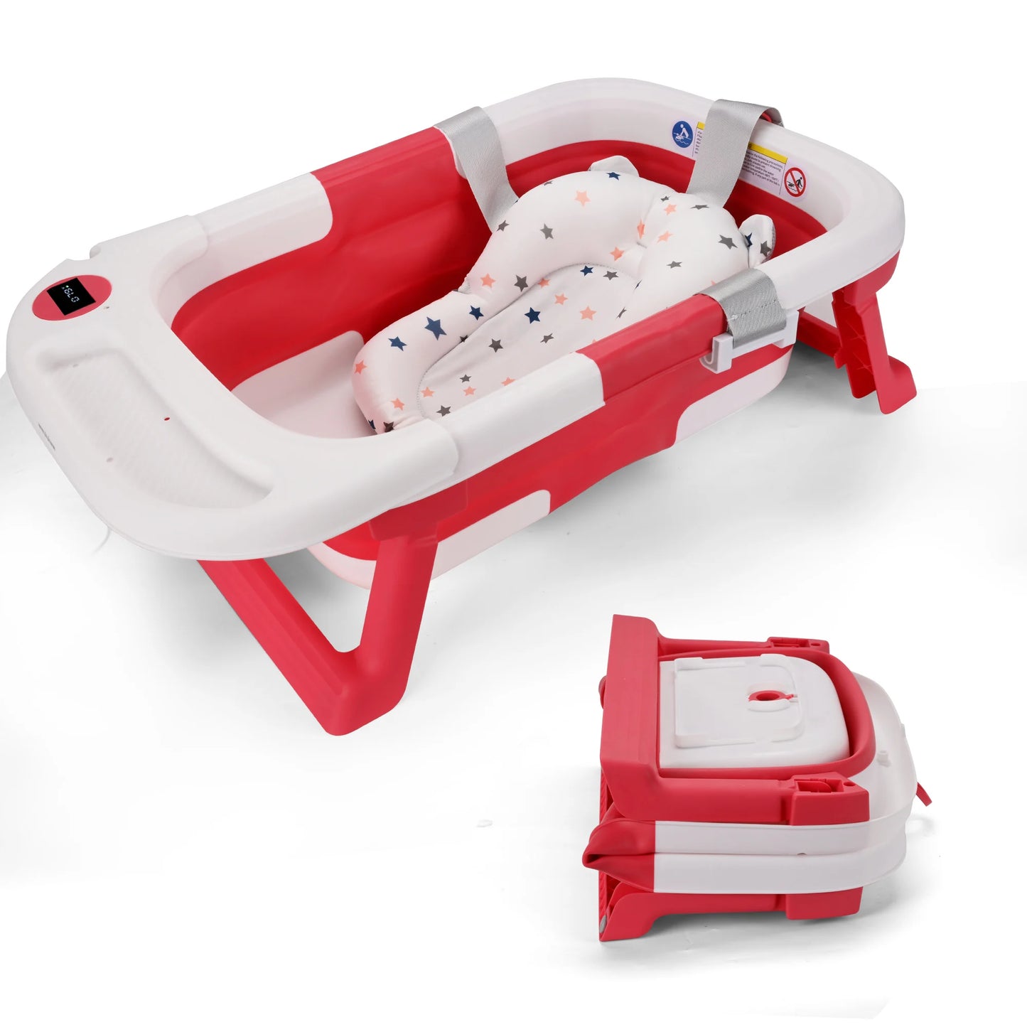 Baby Bath Tub with Soft Cushion & Thermometer