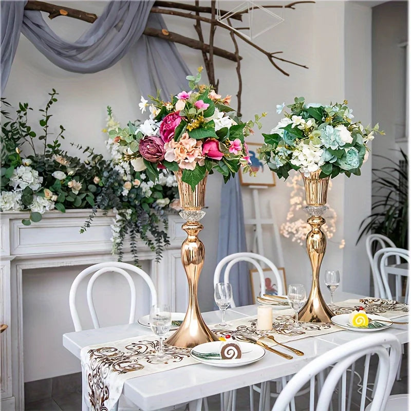 Flower Metal Crystal Stands Vases