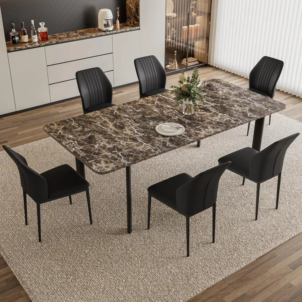 Extendable Dining Table with Upholstered Chairs
