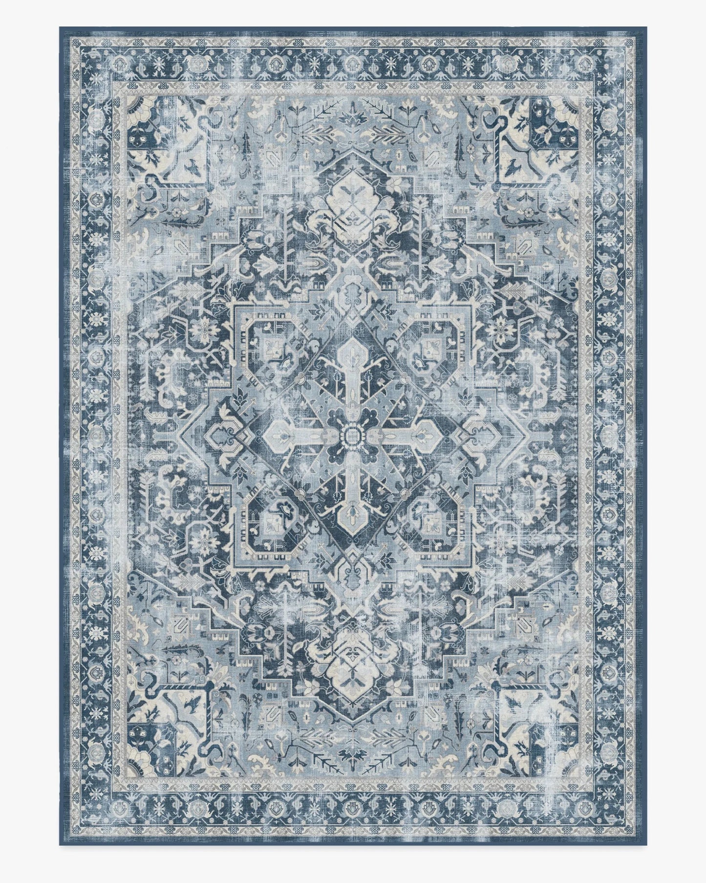Traditional Persian Vintage Turkish Geometric Pattern Carpet