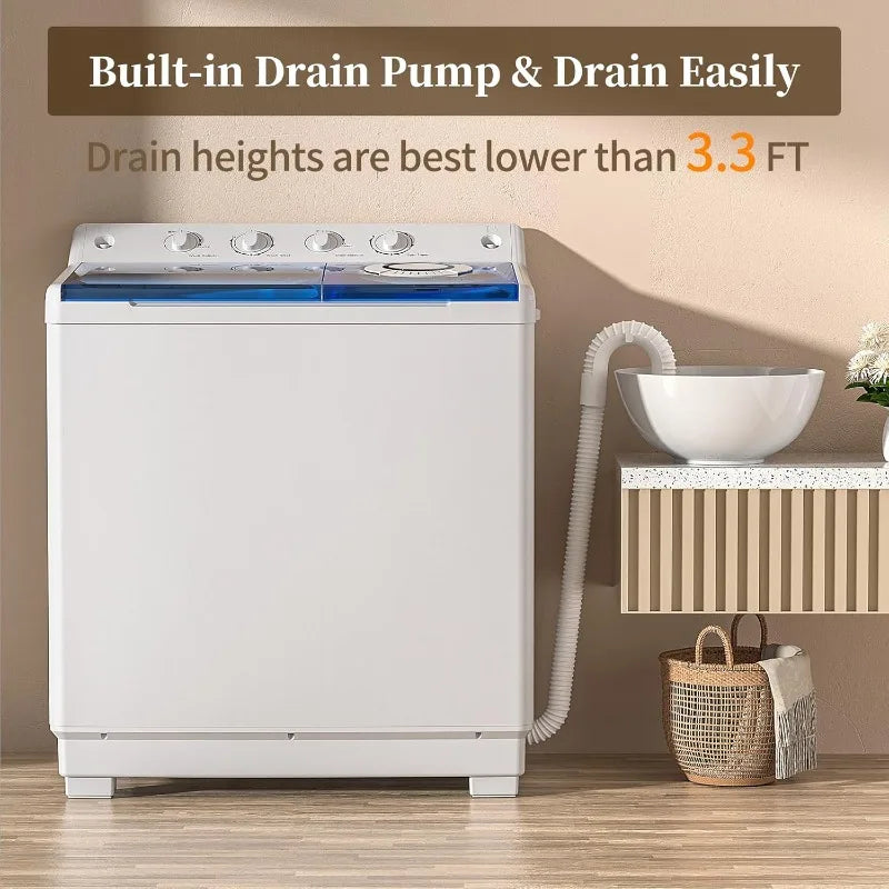 Twin Tub Laundry Compact Washer and Spinner dryer