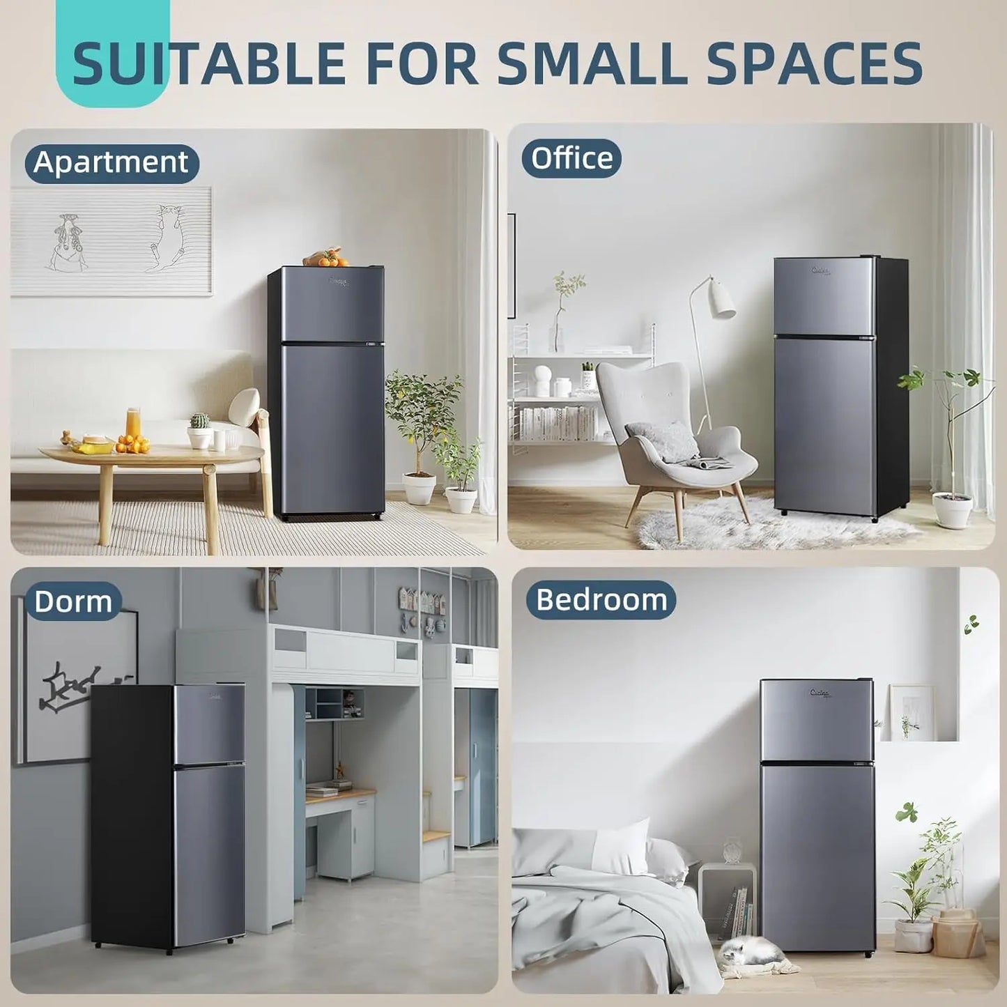 Small Refrigerator with Freezer - Energy-Efficient