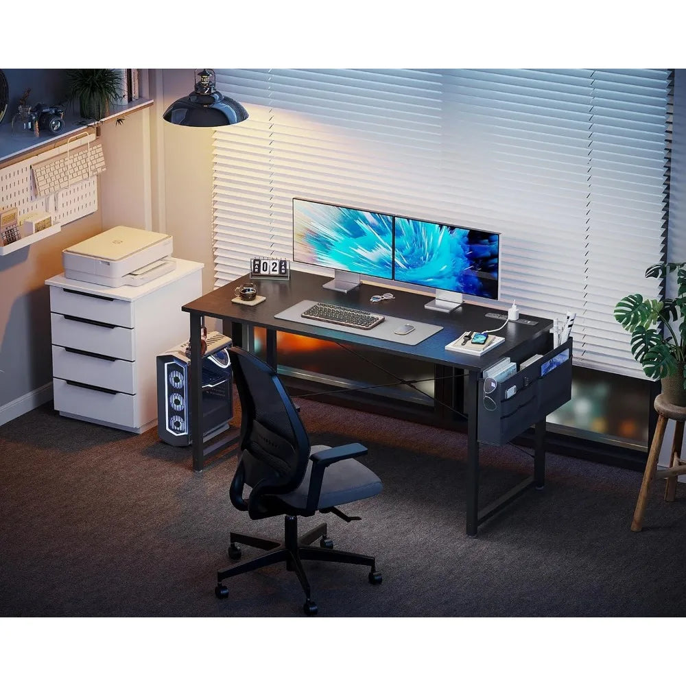 Small Desk with Power Outlets and USB Port