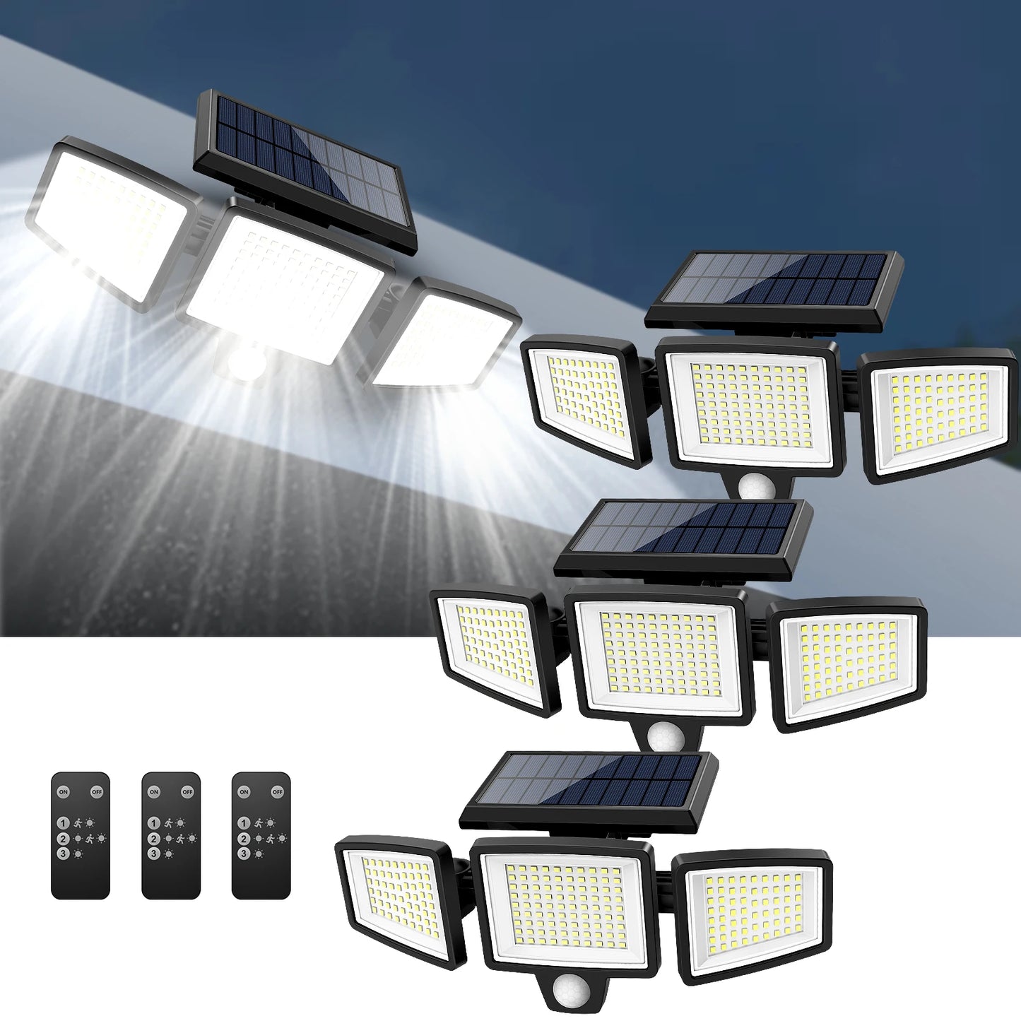 Patio Waterproof Triple Head Solar Light