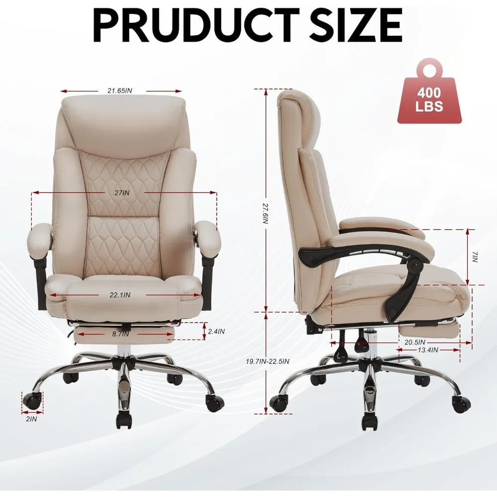 Reclining Executive Office Chair with Foot Rest