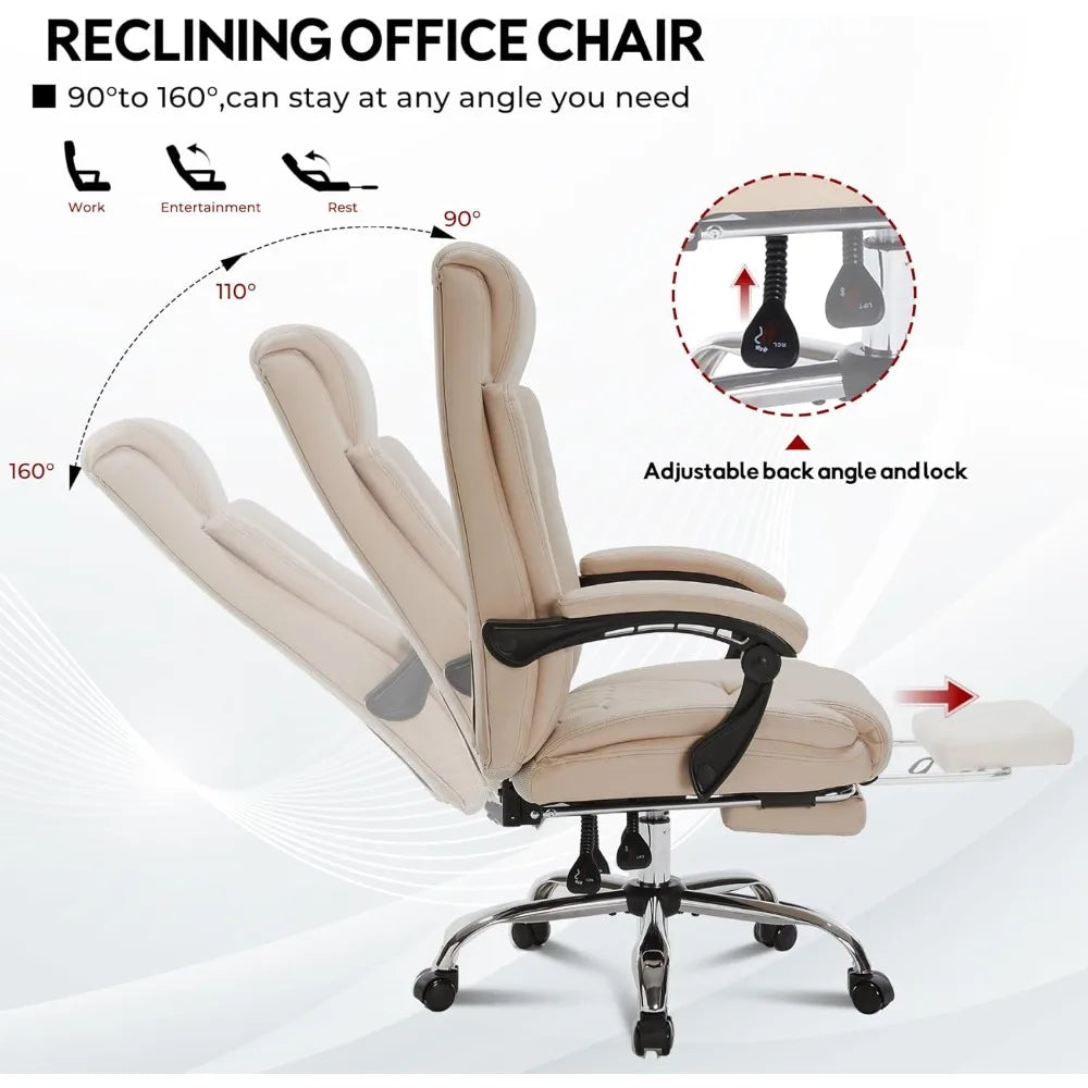 Reclining Executive Office Chair with Foot Rest