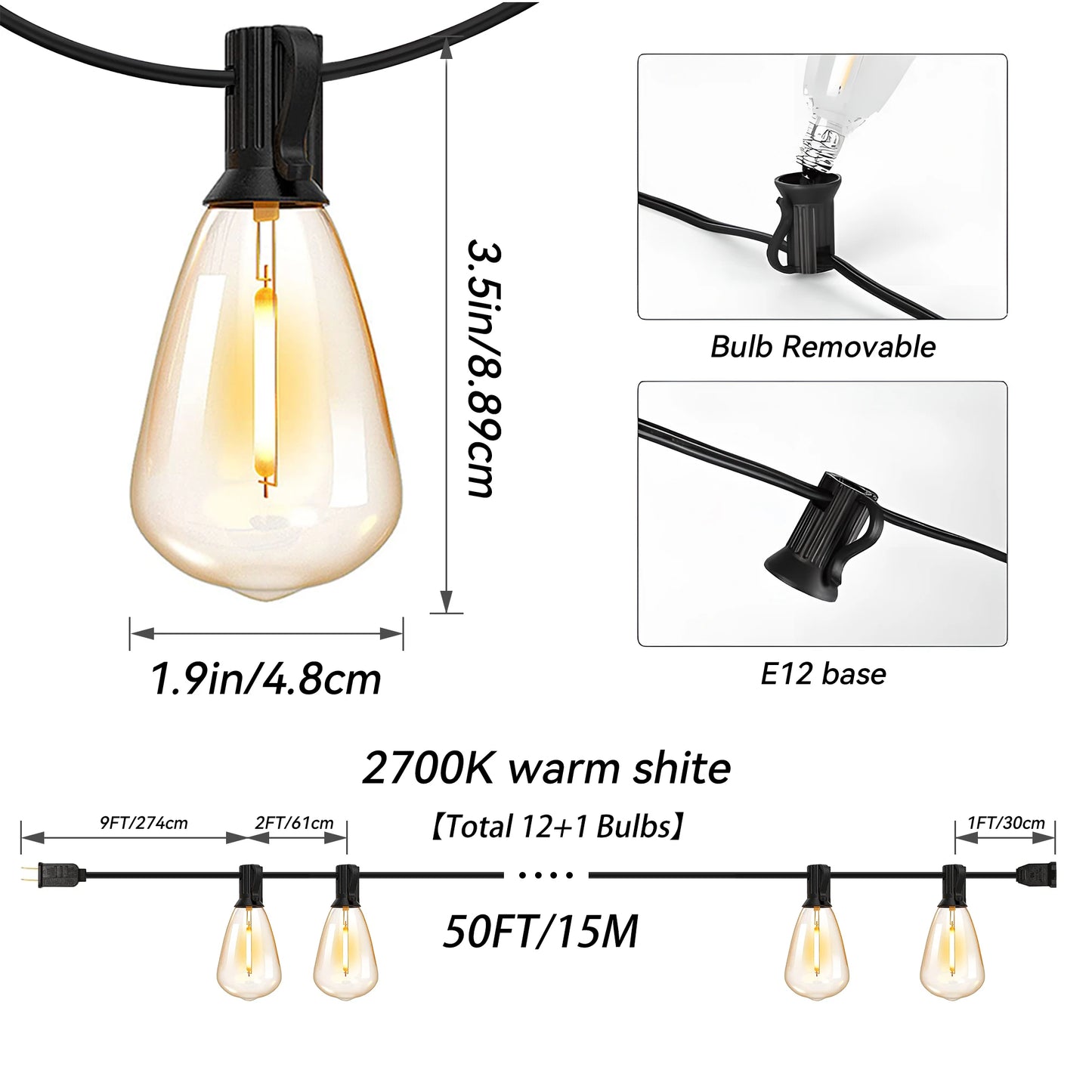 Patio Solar String Lights