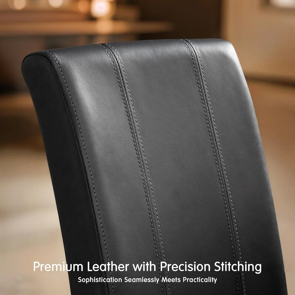 Faux Leather High Back Upholstered Parsons Dining Chairs Set