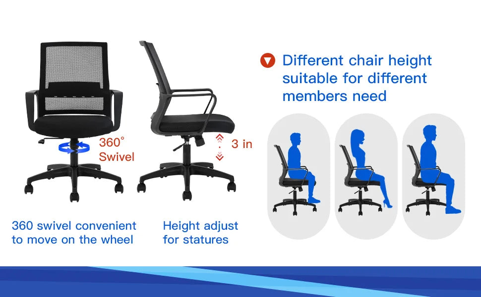 Office Chair with Mid-Back Mesh