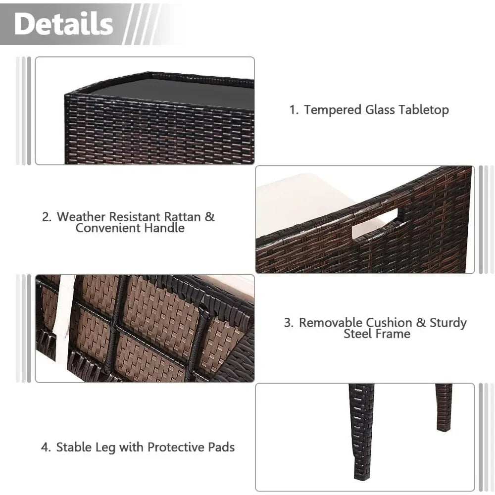 Cushioned Outdoor Wicker Patio Set