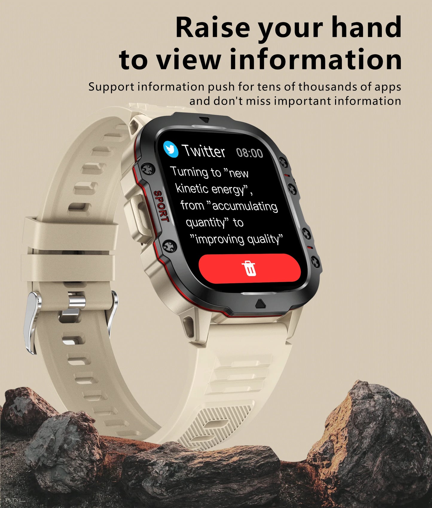 New For Xiaomi Military Smart Watch Outdoor Sports Fitness Tracker