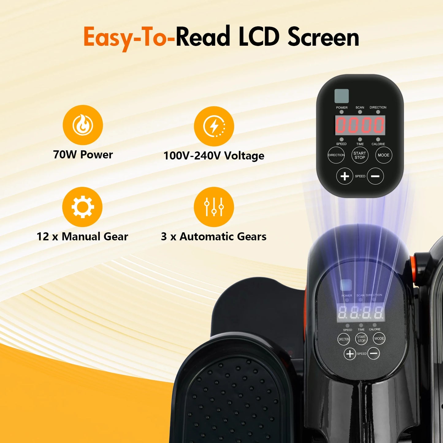 Fully Assembled Quiet Electric Seated Pedal Exerciser