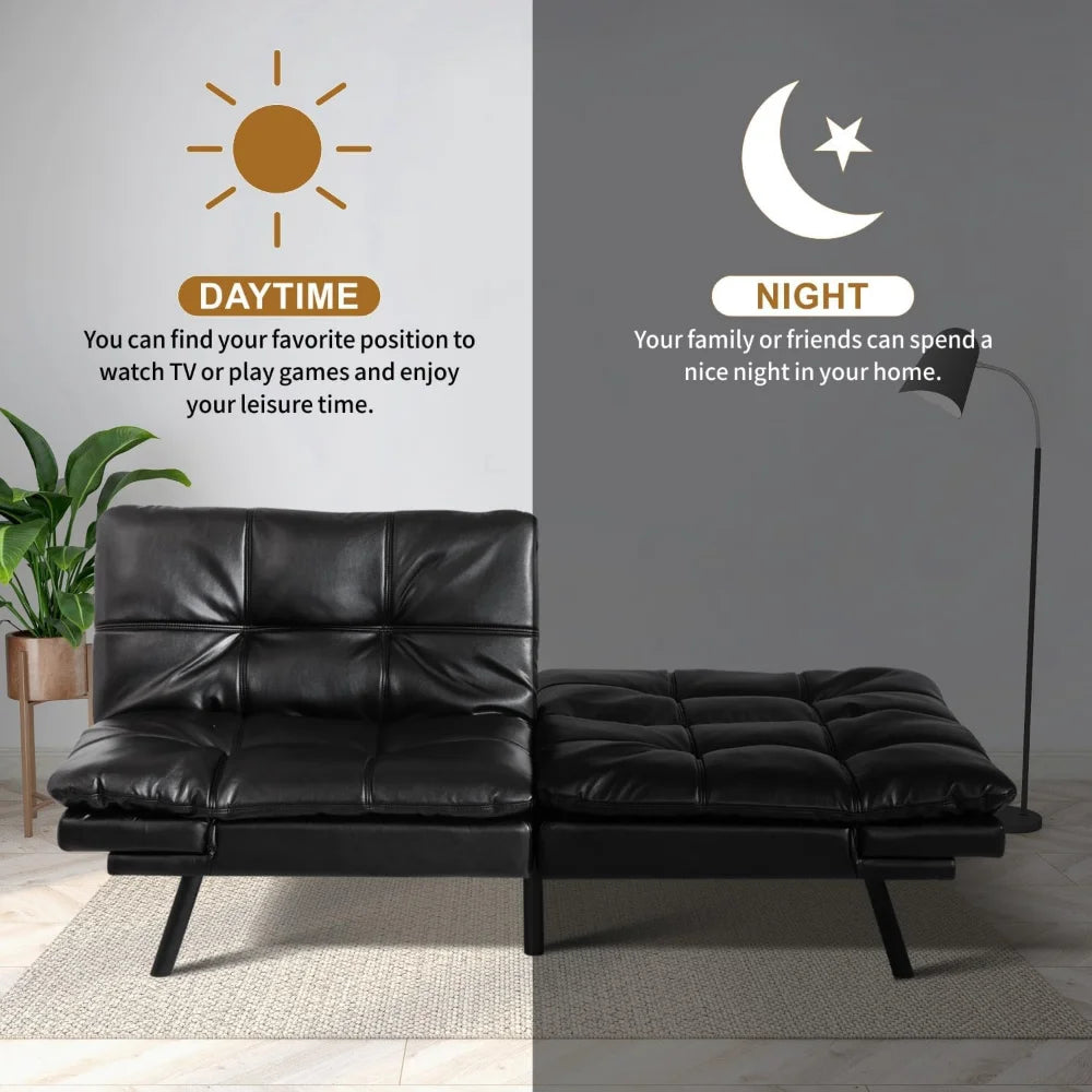Convertible Memory Foam Sofa Bed with Adjustable Backrest