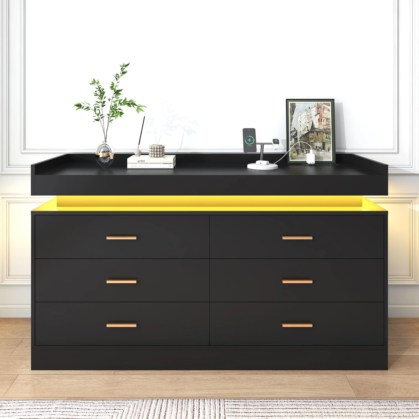 Modern Chest Drawers with LED Light for the Bedroom