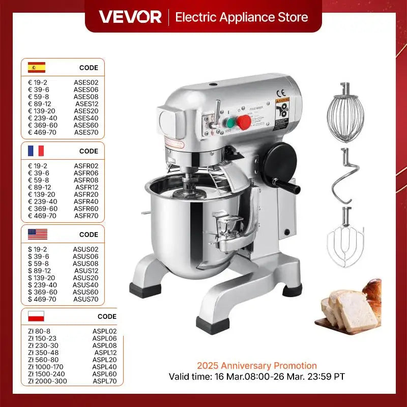 Electric Stainless Steel Commercial Mix Dough Machine Processor