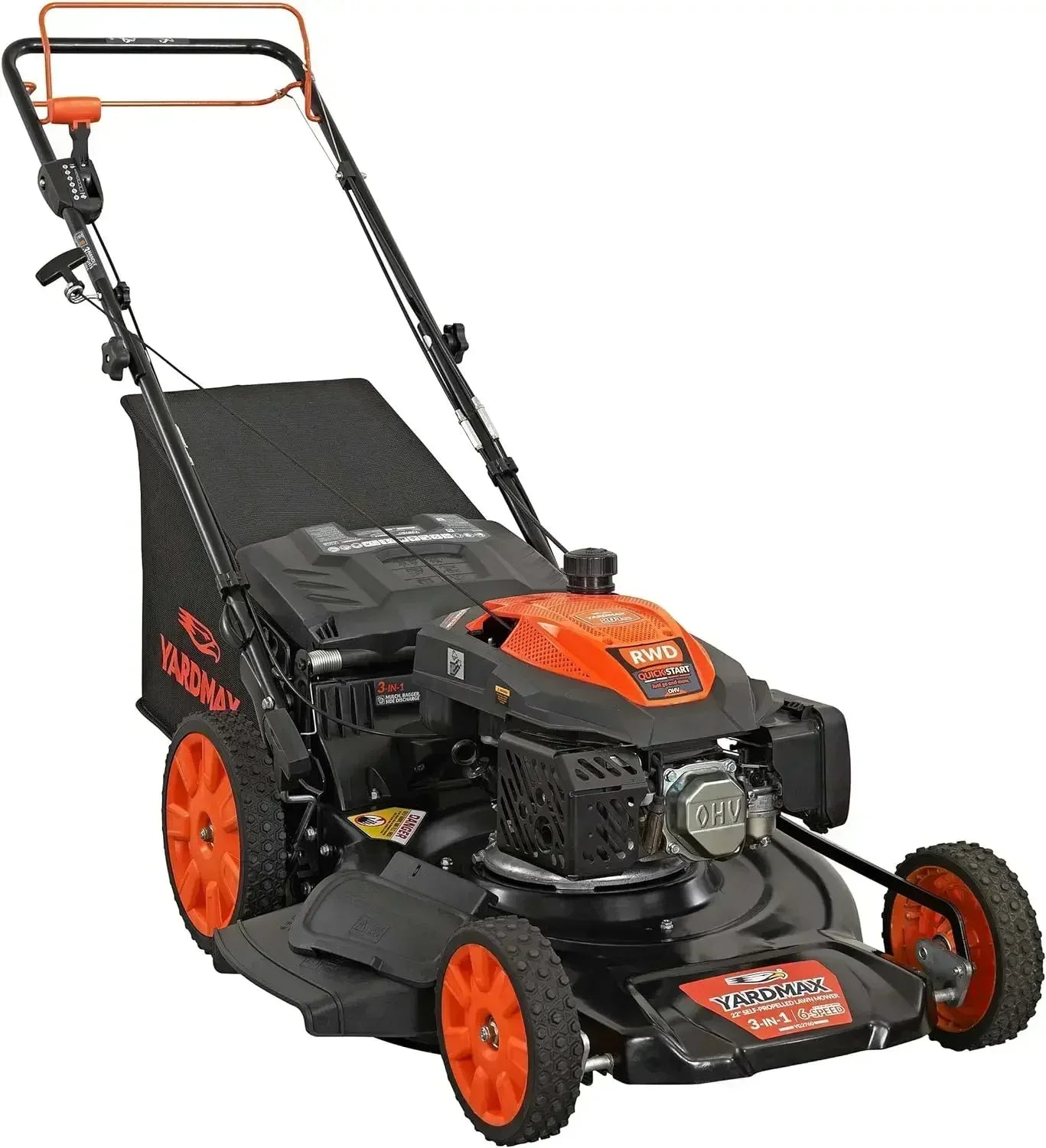 3-in-1 Gas Walk Behind Self Propelled Lawn Mower