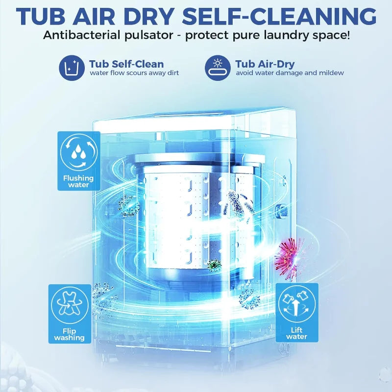 Portable Washing Machine & Dryer Combo with Drain Pump