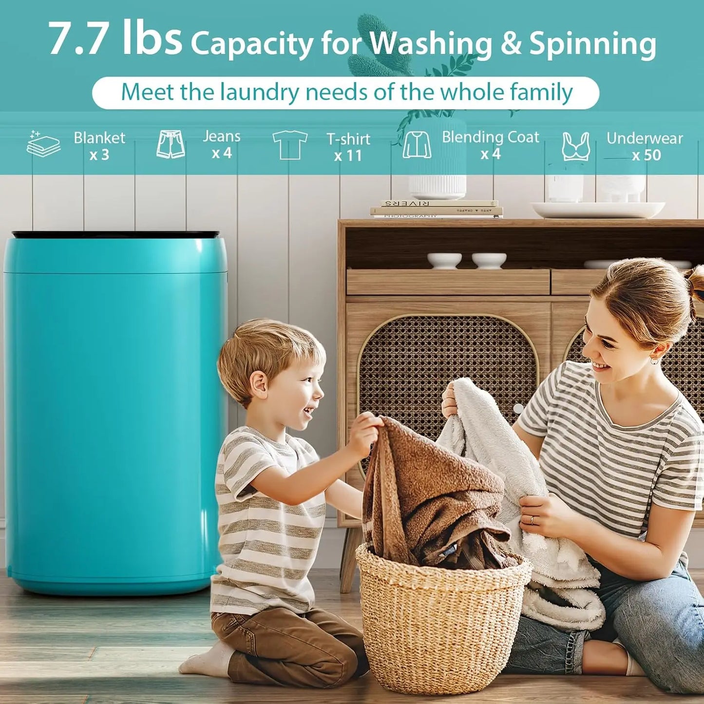 All-in-One Washer Spinner Combo w/Drain Pump