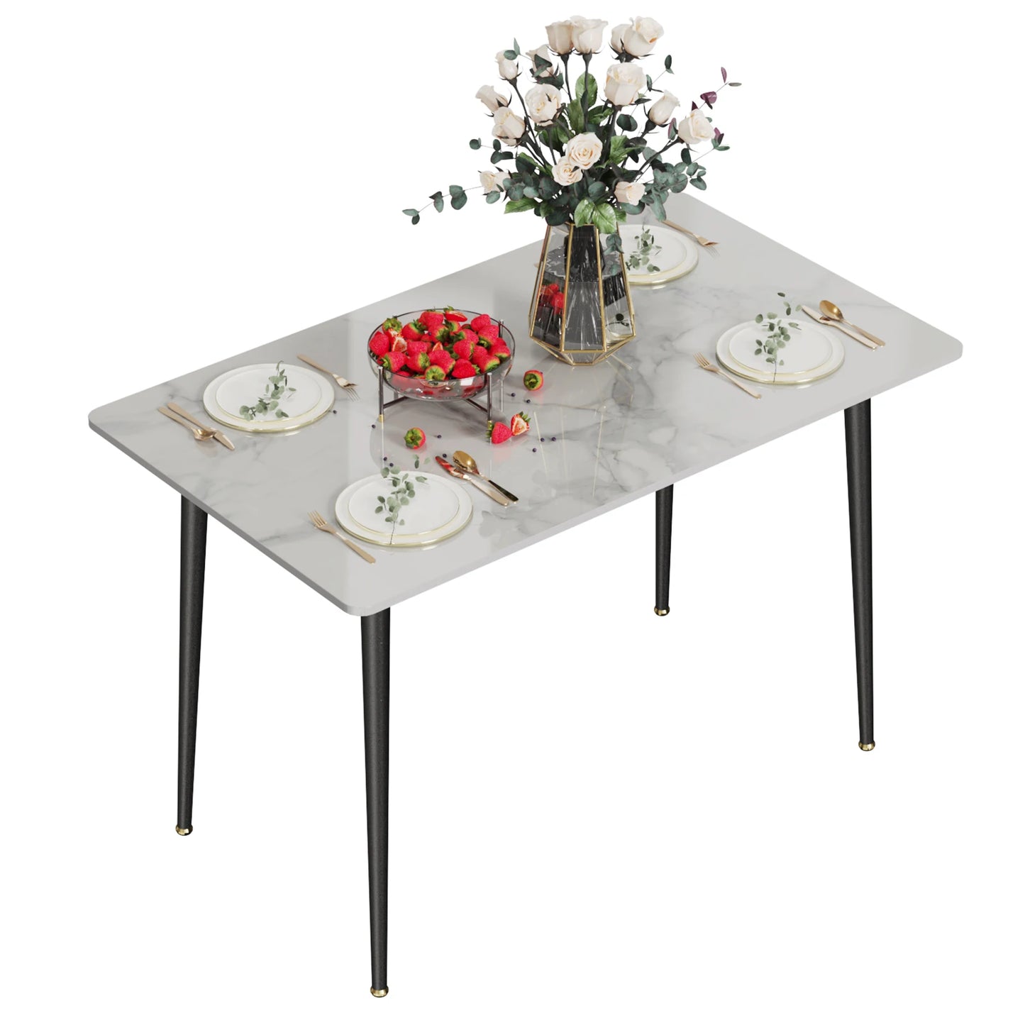 Rectangular Dining Table with Metal Frame