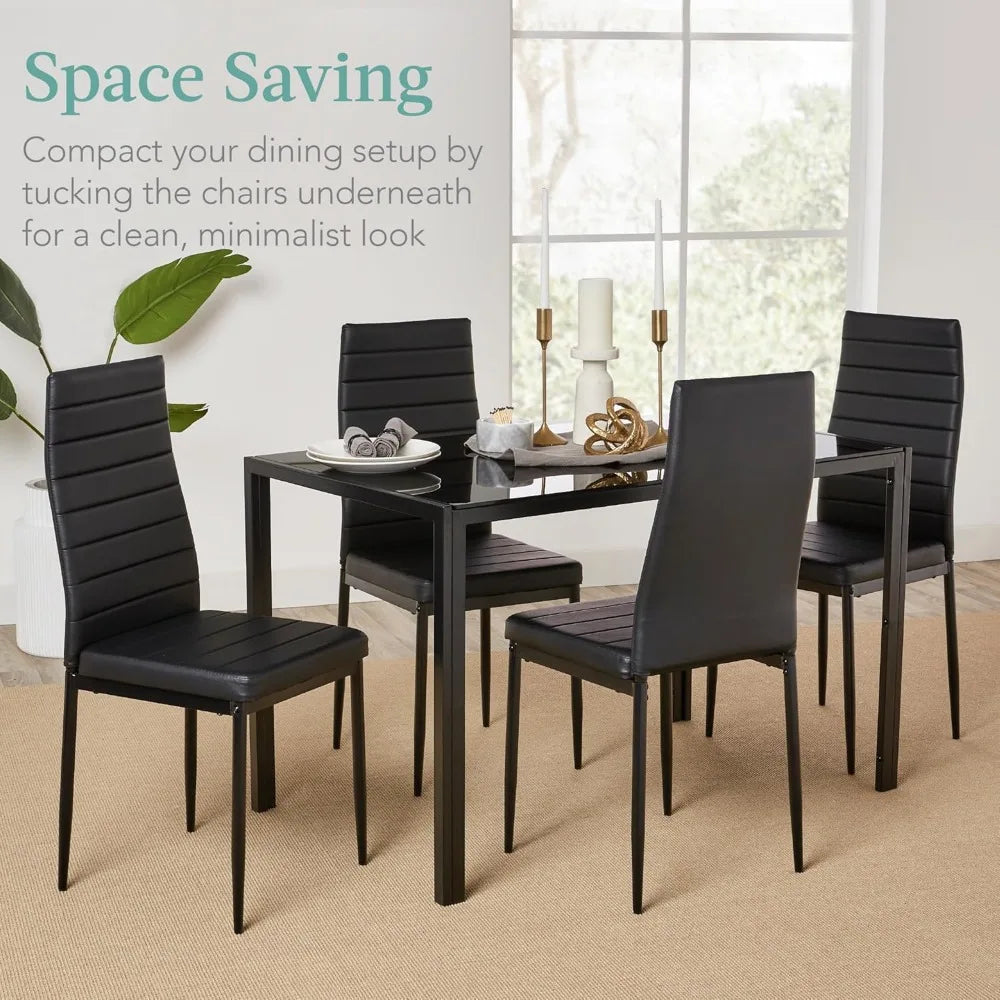 5-Piece Glass Dining Set