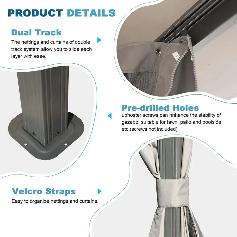 Outdoor Gazebo with Double Roofs