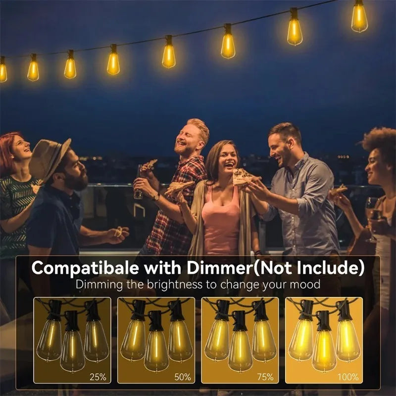 Patio String Lights Waterproof