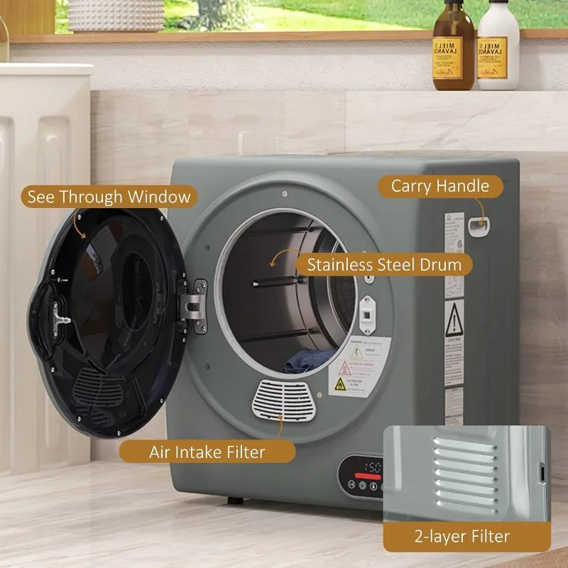 Portable Clothes Dryer Stainless Steel Drum - Intelligent Drying