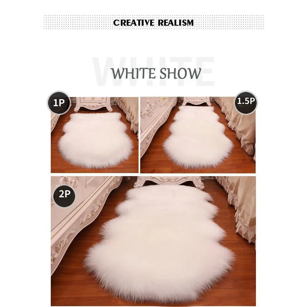 Faux Fluffy Shaggy Rugs Artificial Sheepskin Long Hair Carpet Floor Wool Fluffy Mat