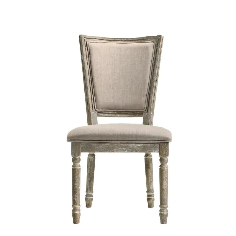 Reclaimed Gray Finish Dining Room Set with Chairs and Table