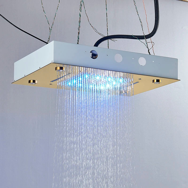 Luxury Waterfall Rains LED Light Shower Head
