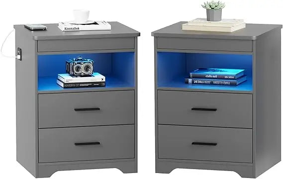 LED Nightstand with Gun Drawer