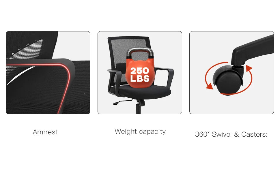 Office Chair with Mid-Back Mesh
