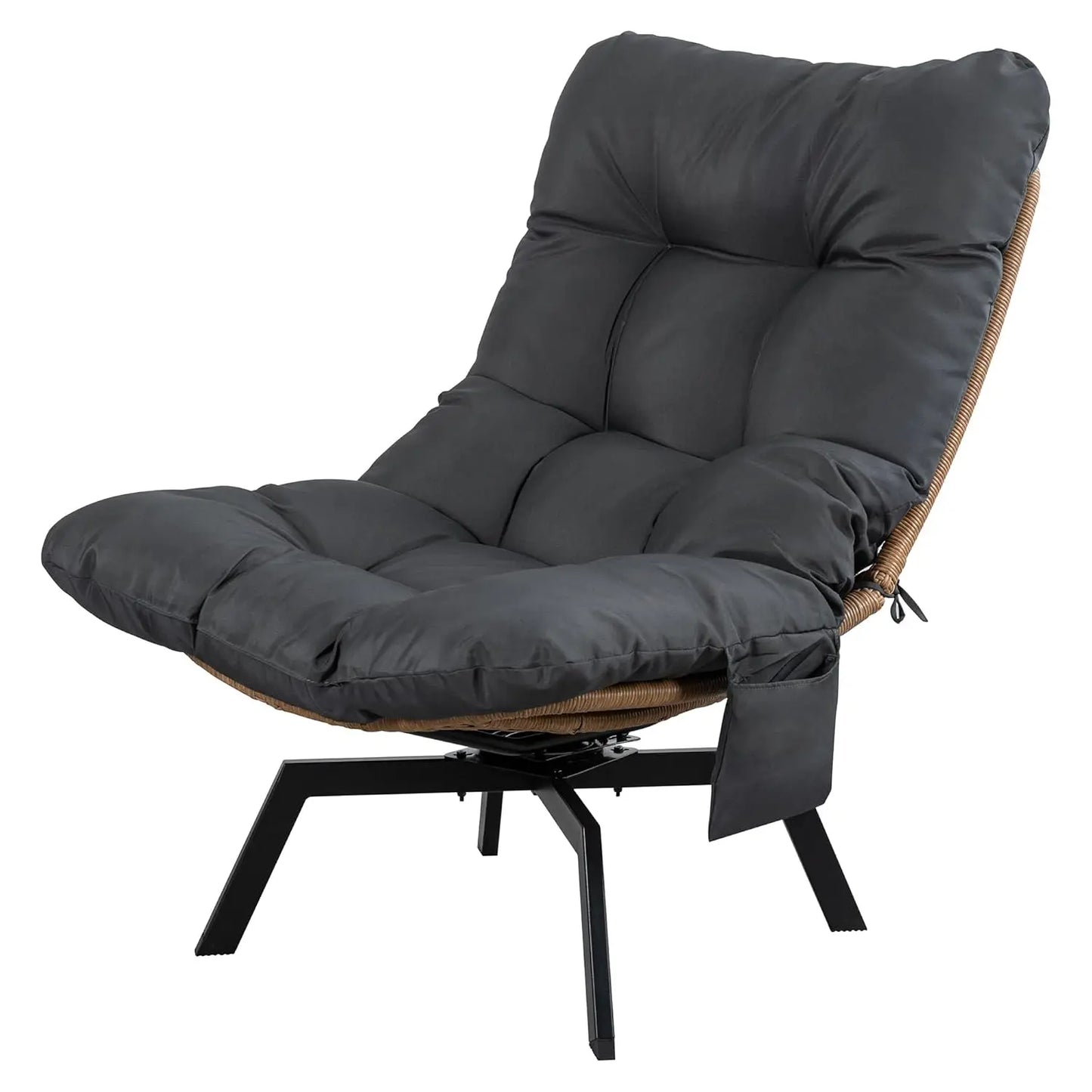 Swivel Wicker Chair PE Rattan Chair with Cushion